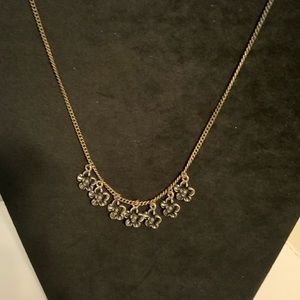 Fossil Brand Gold and Silver Flower Charm Necklace